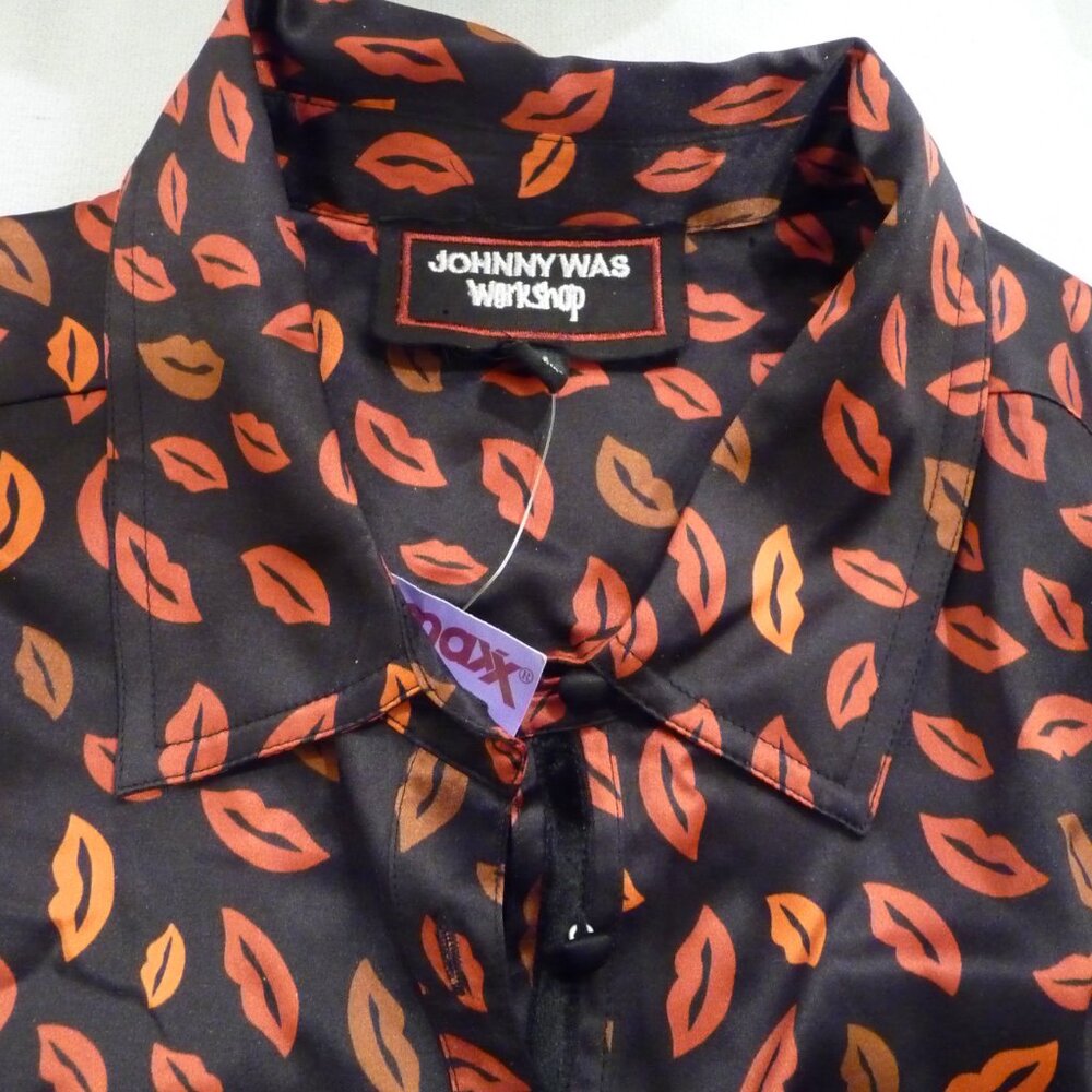 JOHNNY WAS WORKSHOP CONTEMPORARY GORGEOUS LUXURY SILK BLOUSE NEW TJ.MAX SIZE XL - Picture 3 of 7